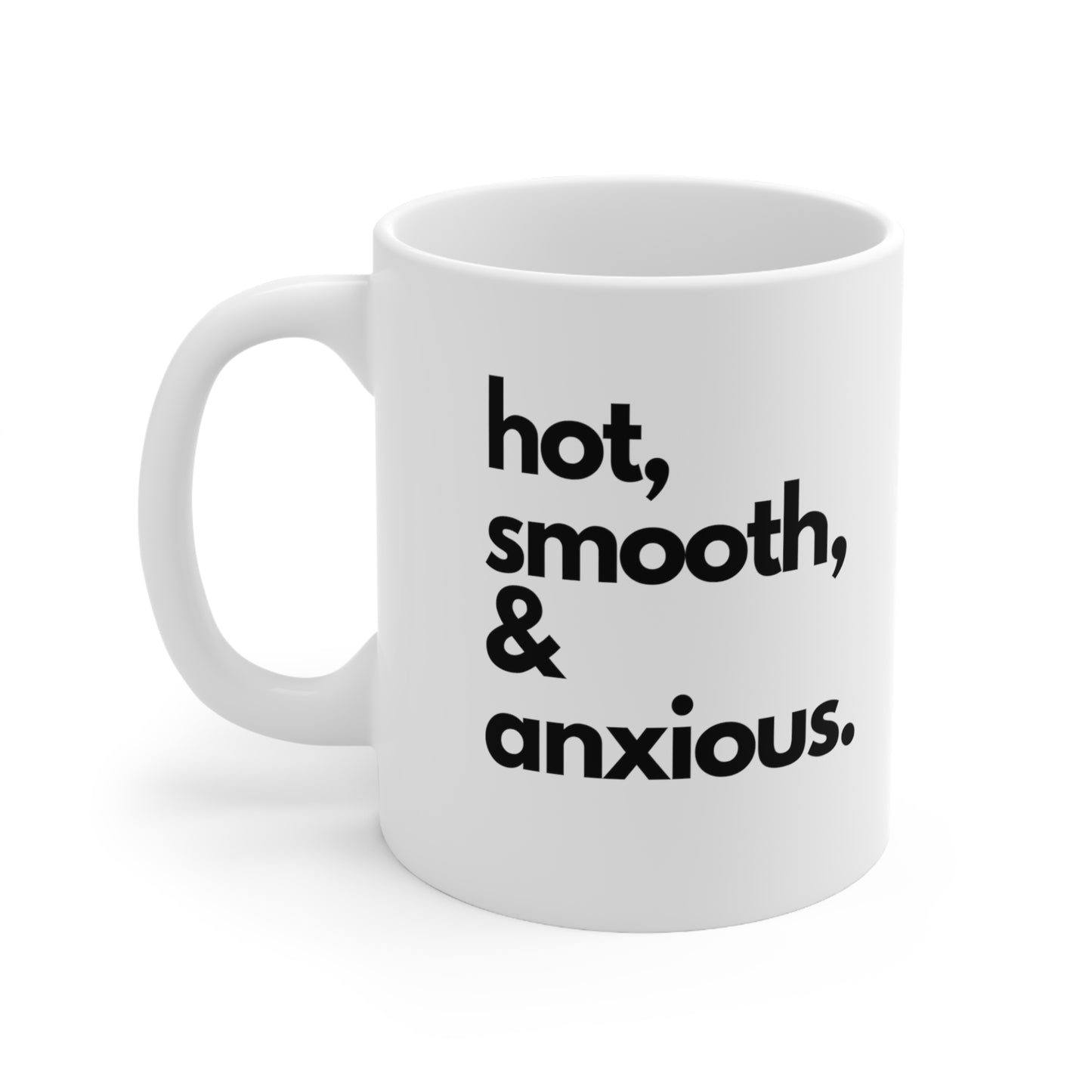 Taza caliente, suave y ansiosa