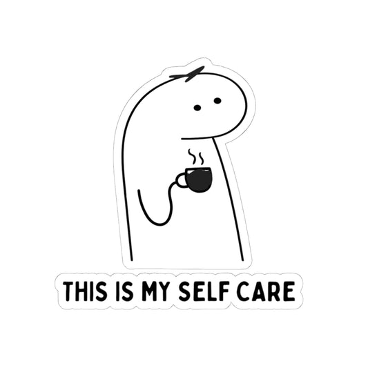 This Is My Self Care Sticker — Cute Minimal Coffee Self-Care Kiss-Cut Sticker