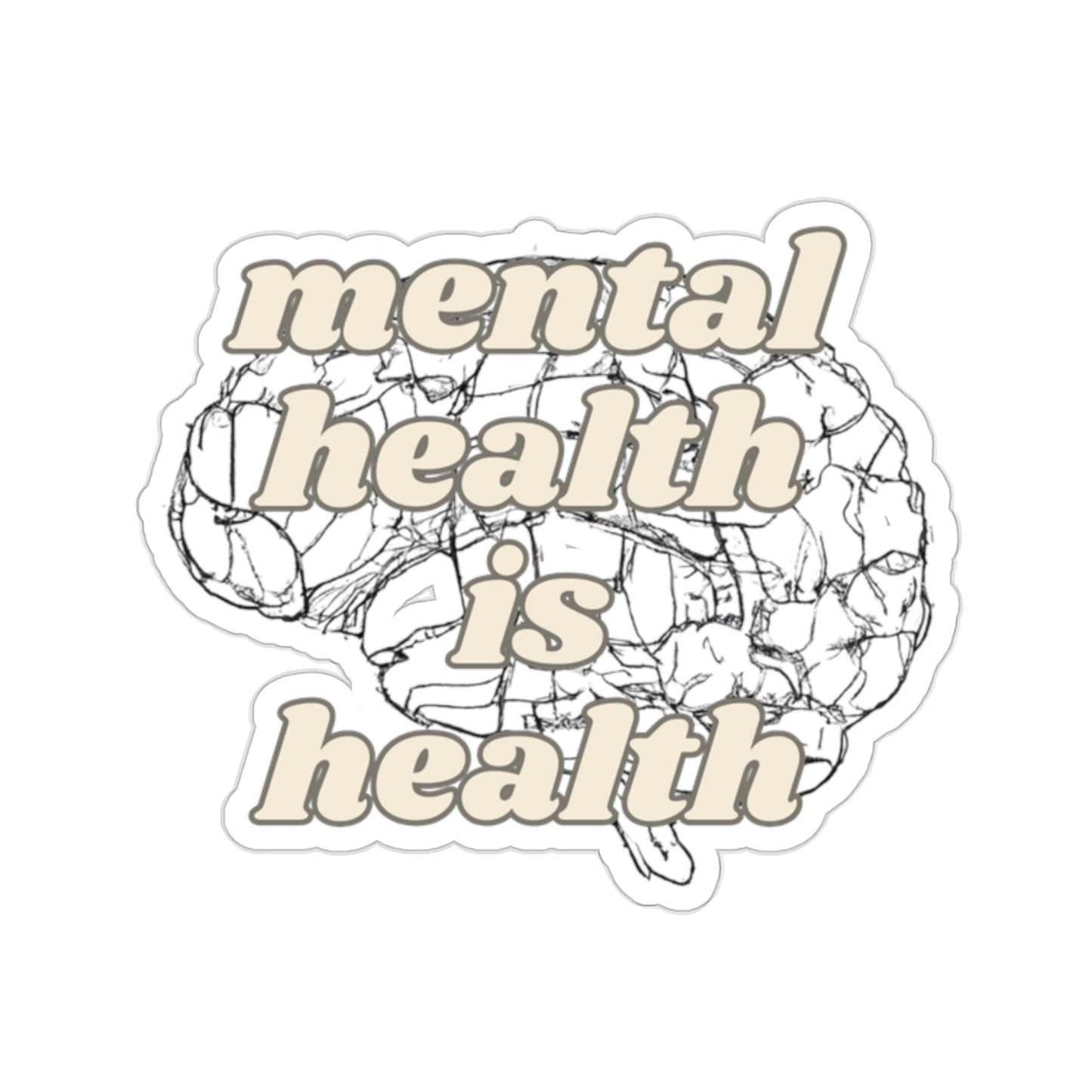 Pegatina minimalista de salud mental es salud
