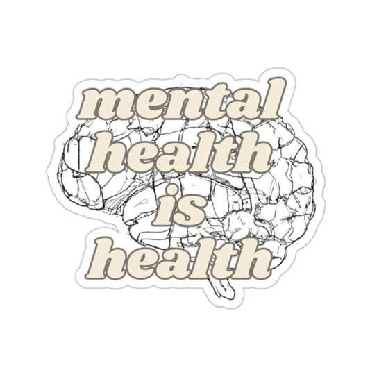 Pegatina minimalista de salud mental es salud