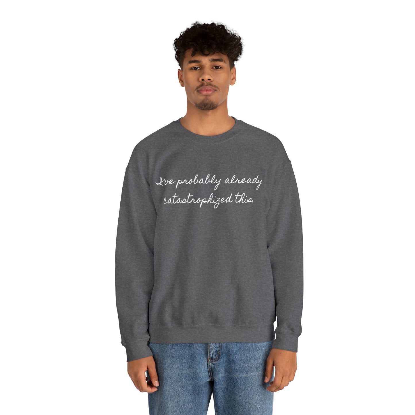 ¡Catástrofe! Sudadera unisex con cuello redondo Heavy Blend™