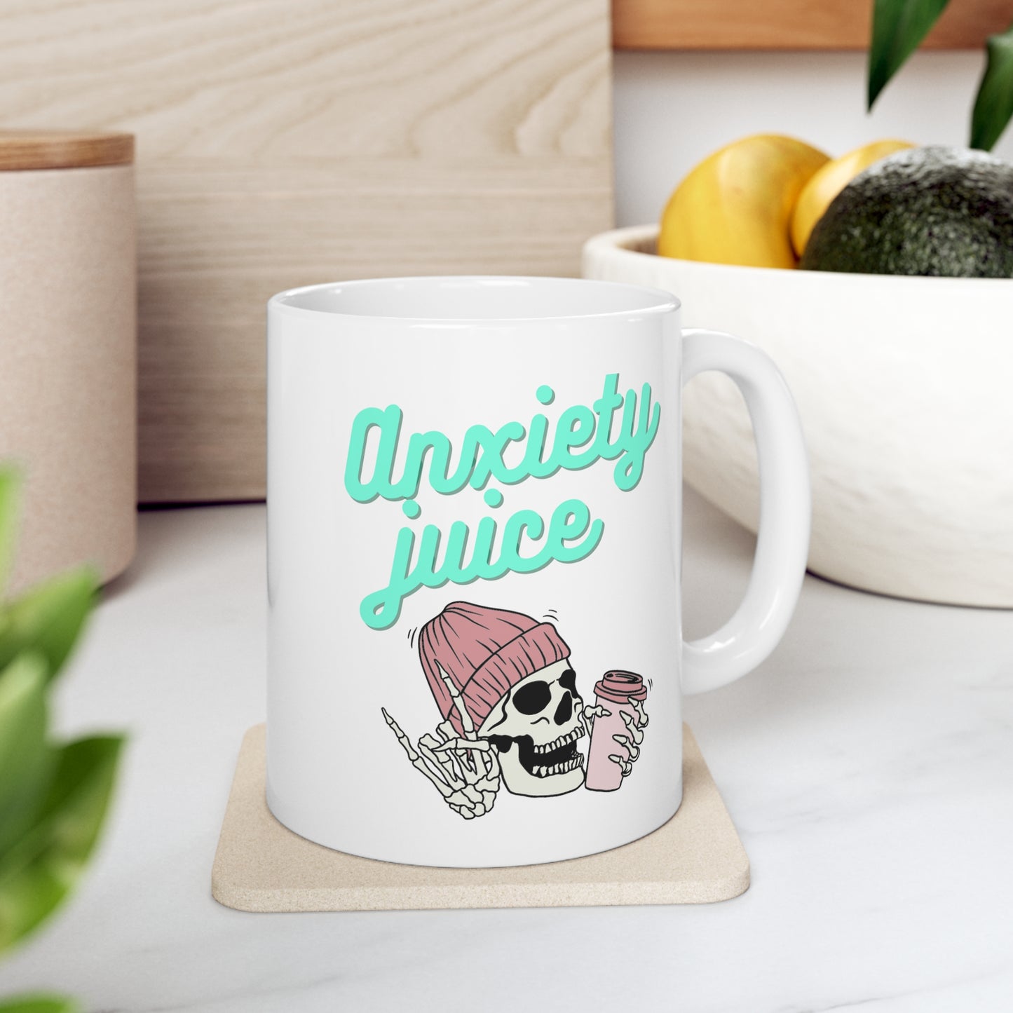 Taza de jugo de ansiedad