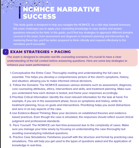 NCMHCE Narrative Tips