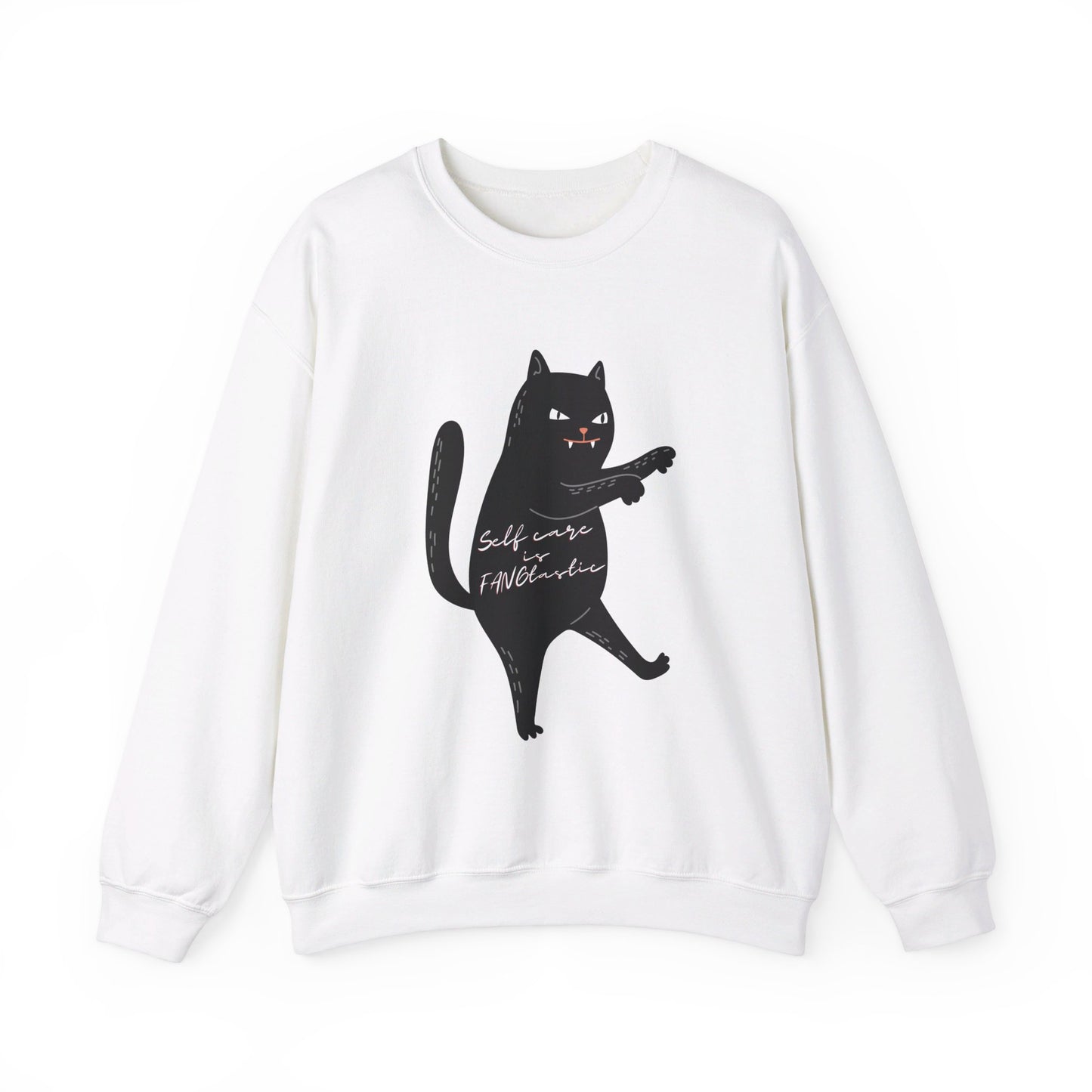 Gato Negro es Fangtastic Crewneck Sudadera