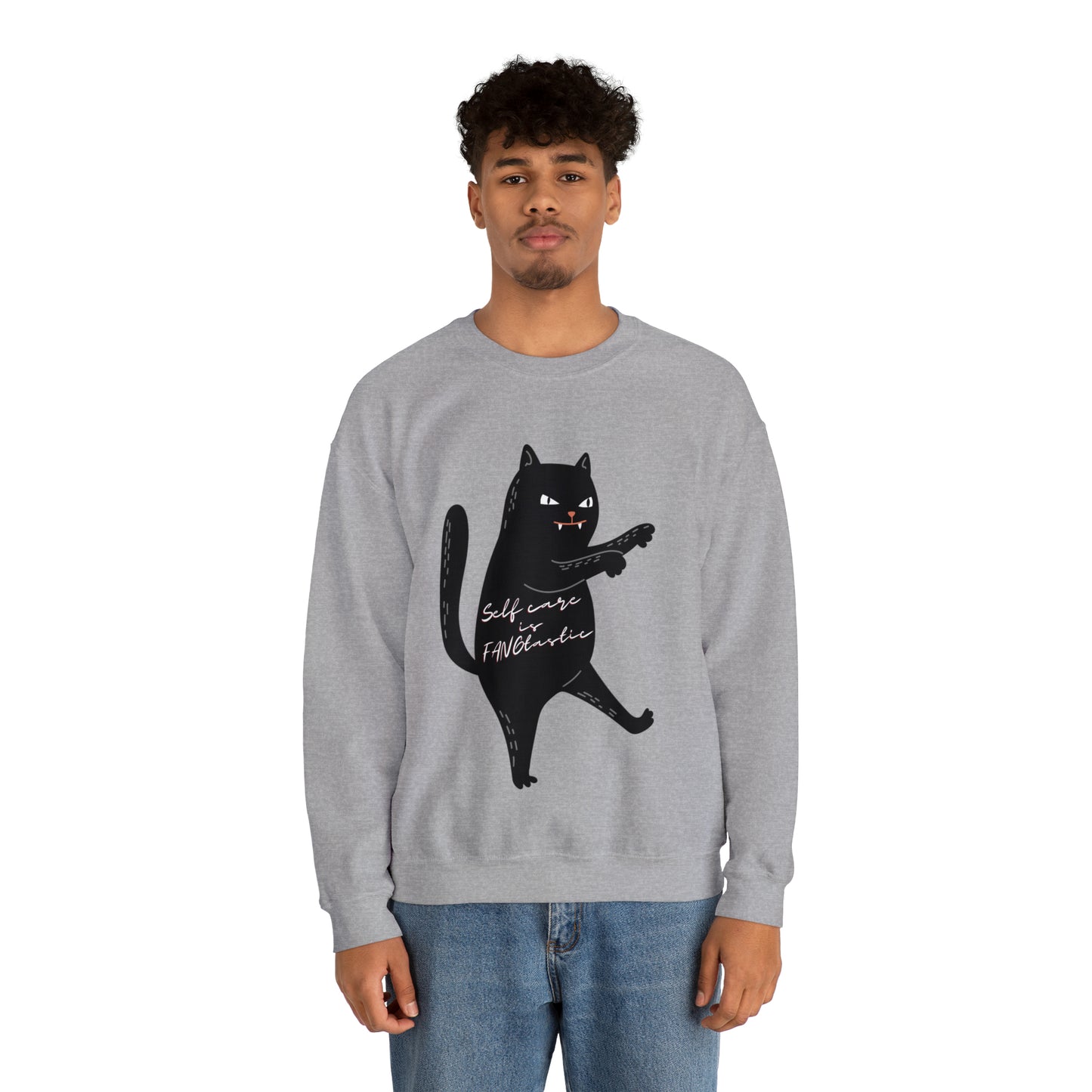Black Cat is Fangtastic Crewneck Sweatshirt