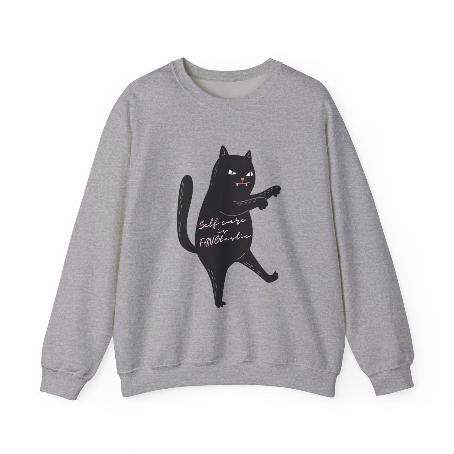 Gato Negro es Fangtastic Crewneck Sudadera