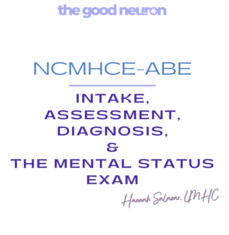 NCMHCE Intake, Assessment, and Diagnosis Study Guide