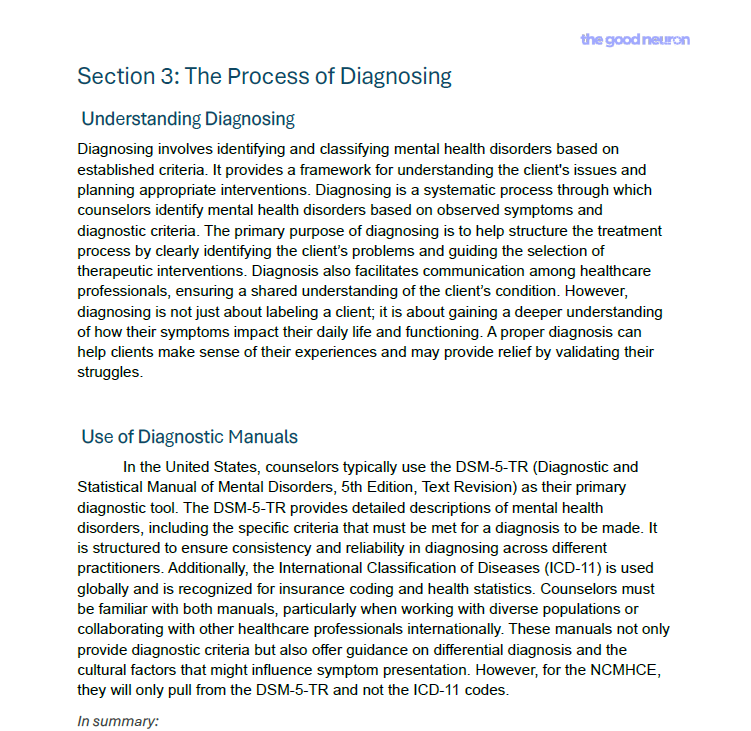 NCMHCE Intake, Assessment, and Diagnosis Study Guide