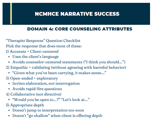 NCMHCE Narrative Playbook 2026