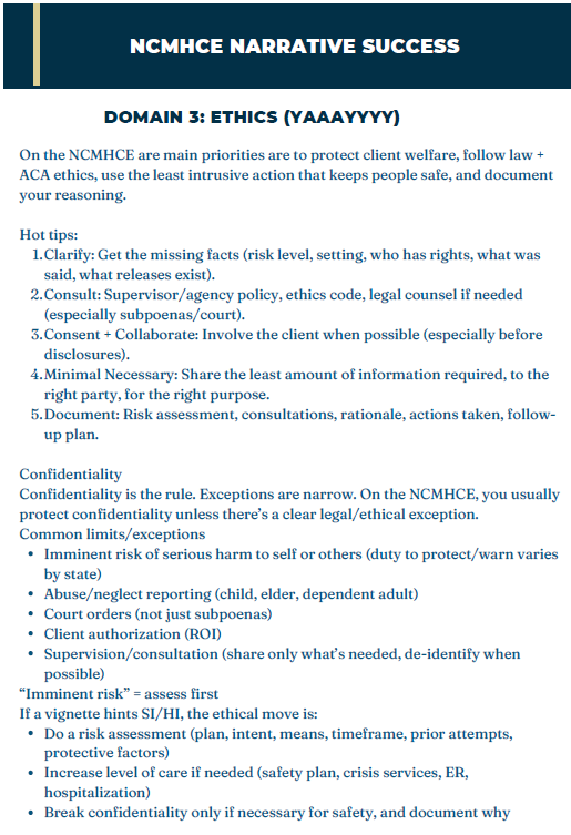NCMHCE Narrative Playbook 2026