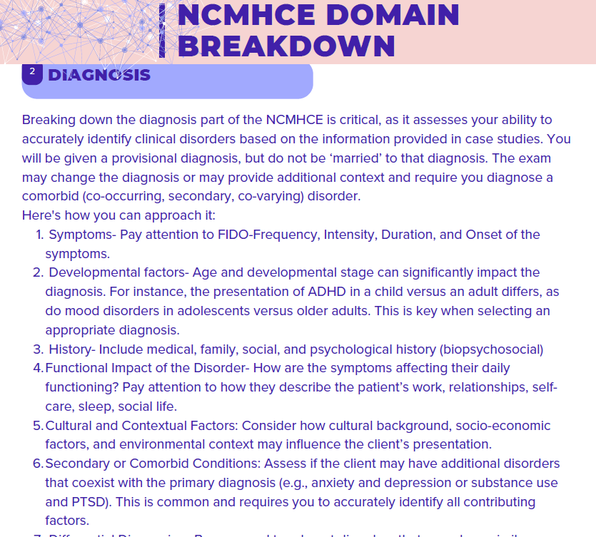 National Clinical Mental Health Counselors Exam Narrative Tips