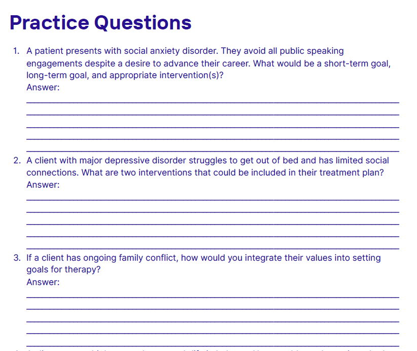 Treatment Planning Worksheet