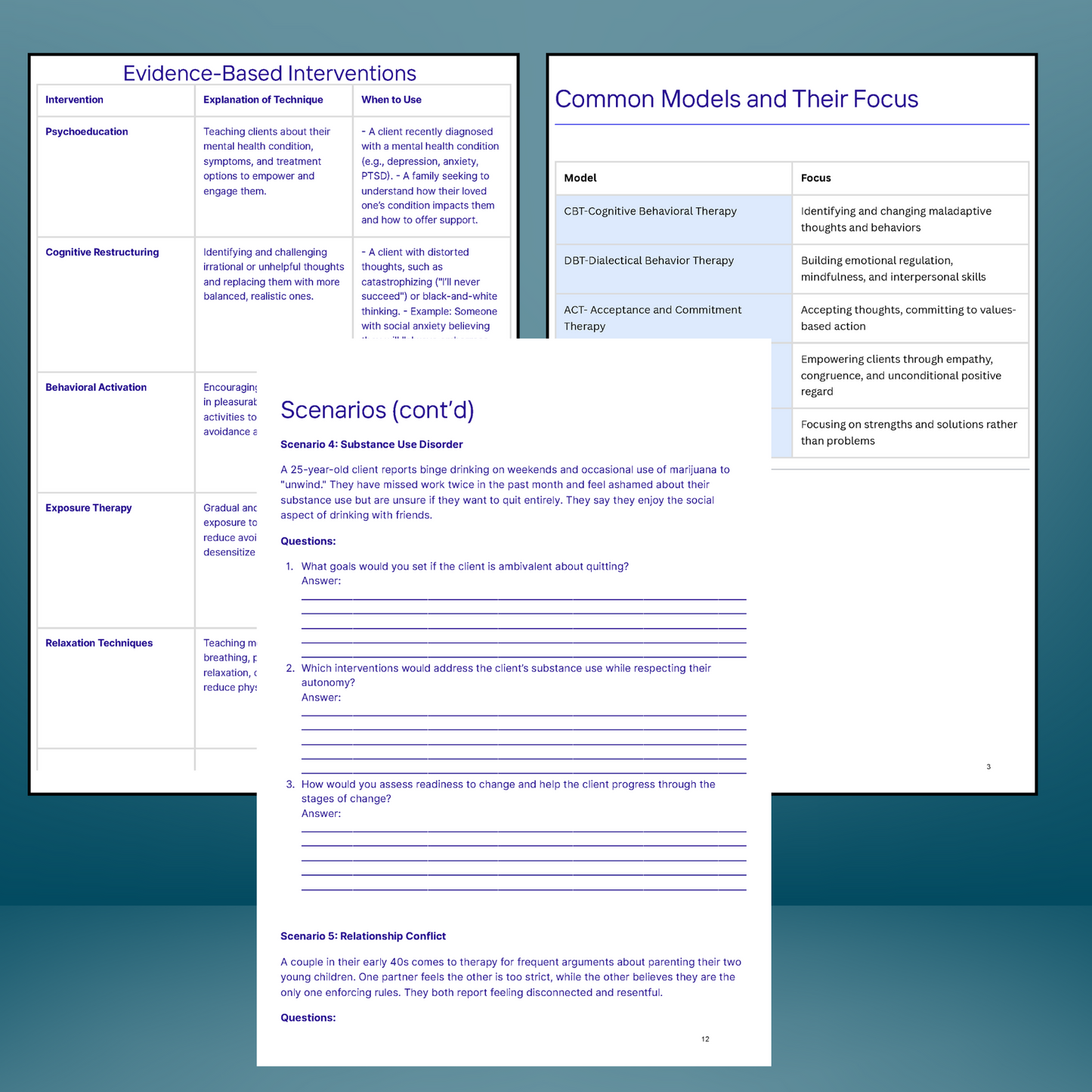 Treatment Planning Study Worksheet